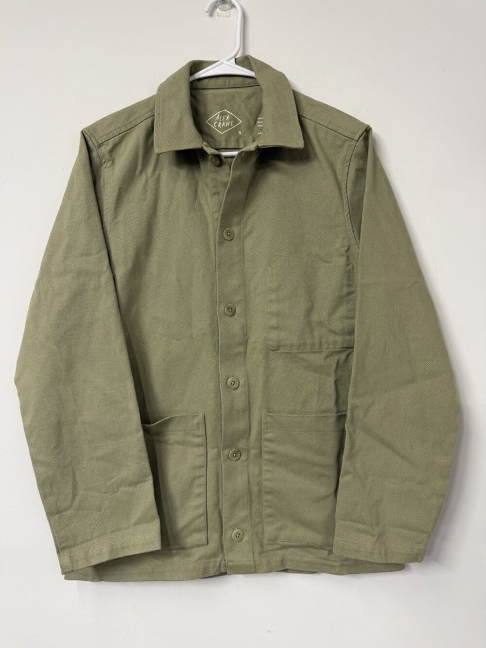 Alex Crane Men’s size Small Green canvas button-up chore work kite Barn jacket